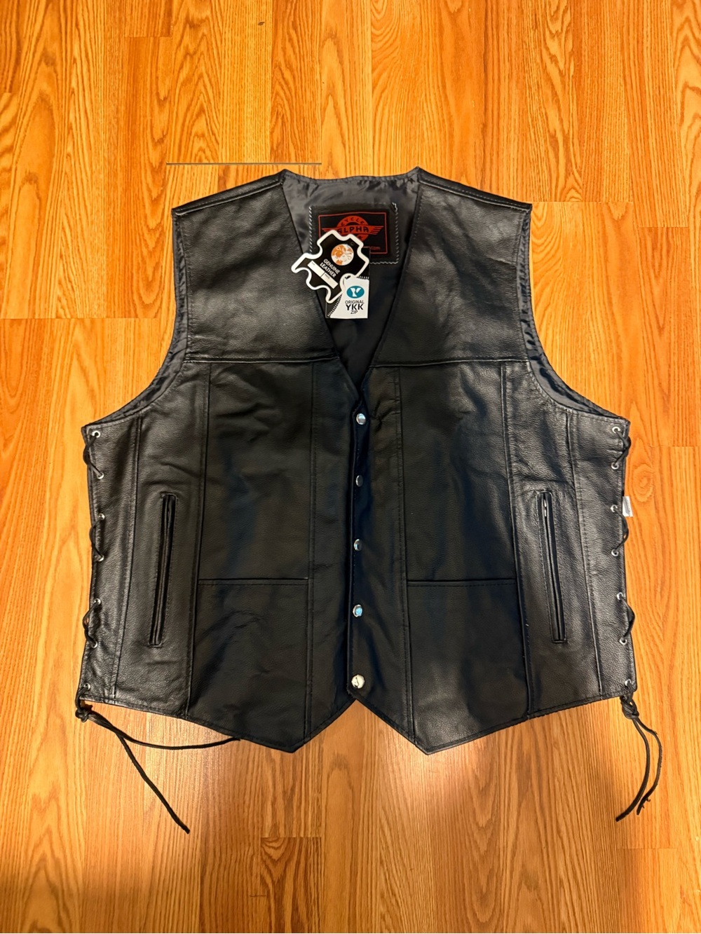 Classic Black Leather Vest - Men Jackets & Coats